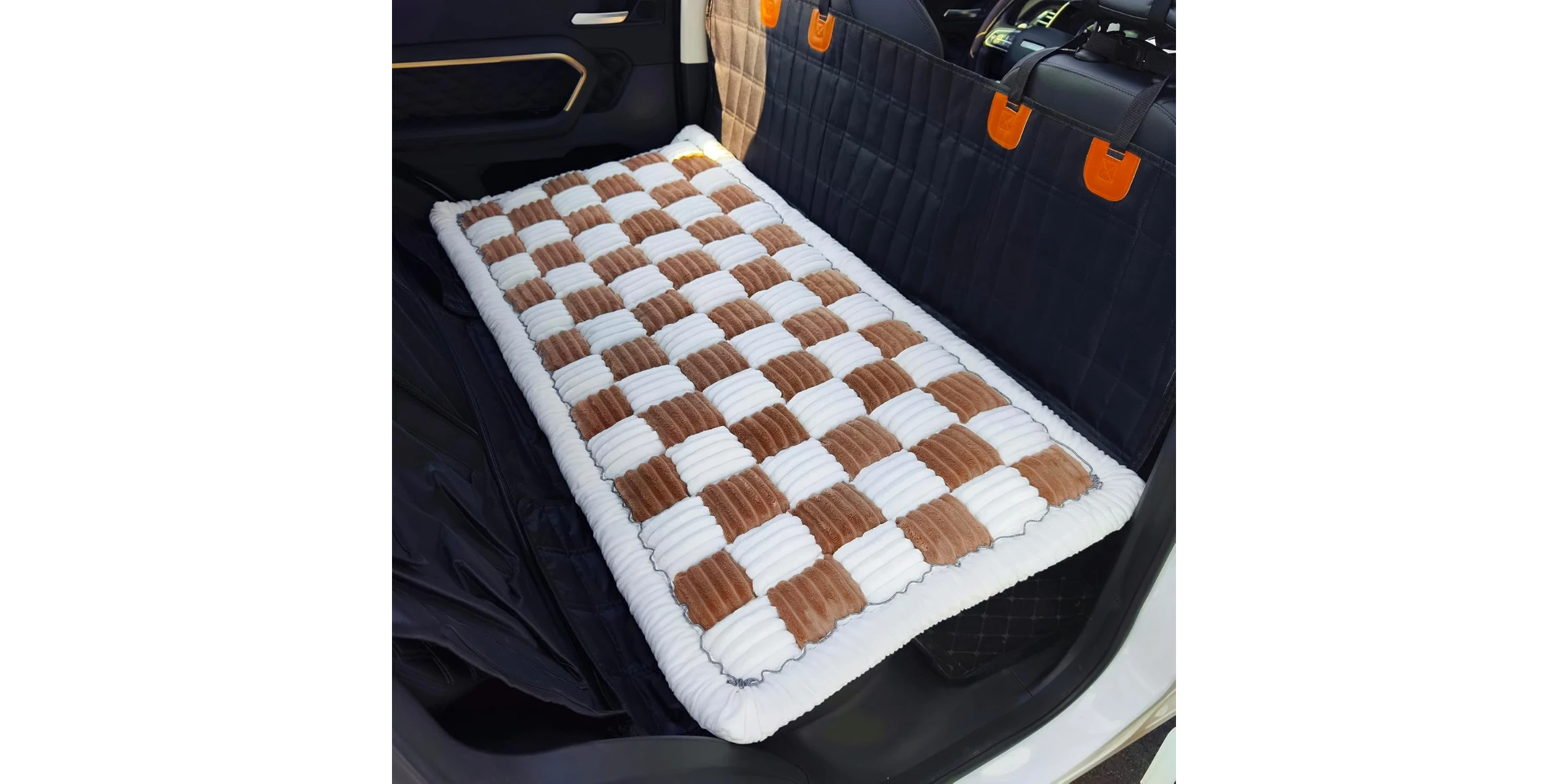 Backseat Pet Bed Mat, Truck Plaid Dog Bed for Car Back Seat