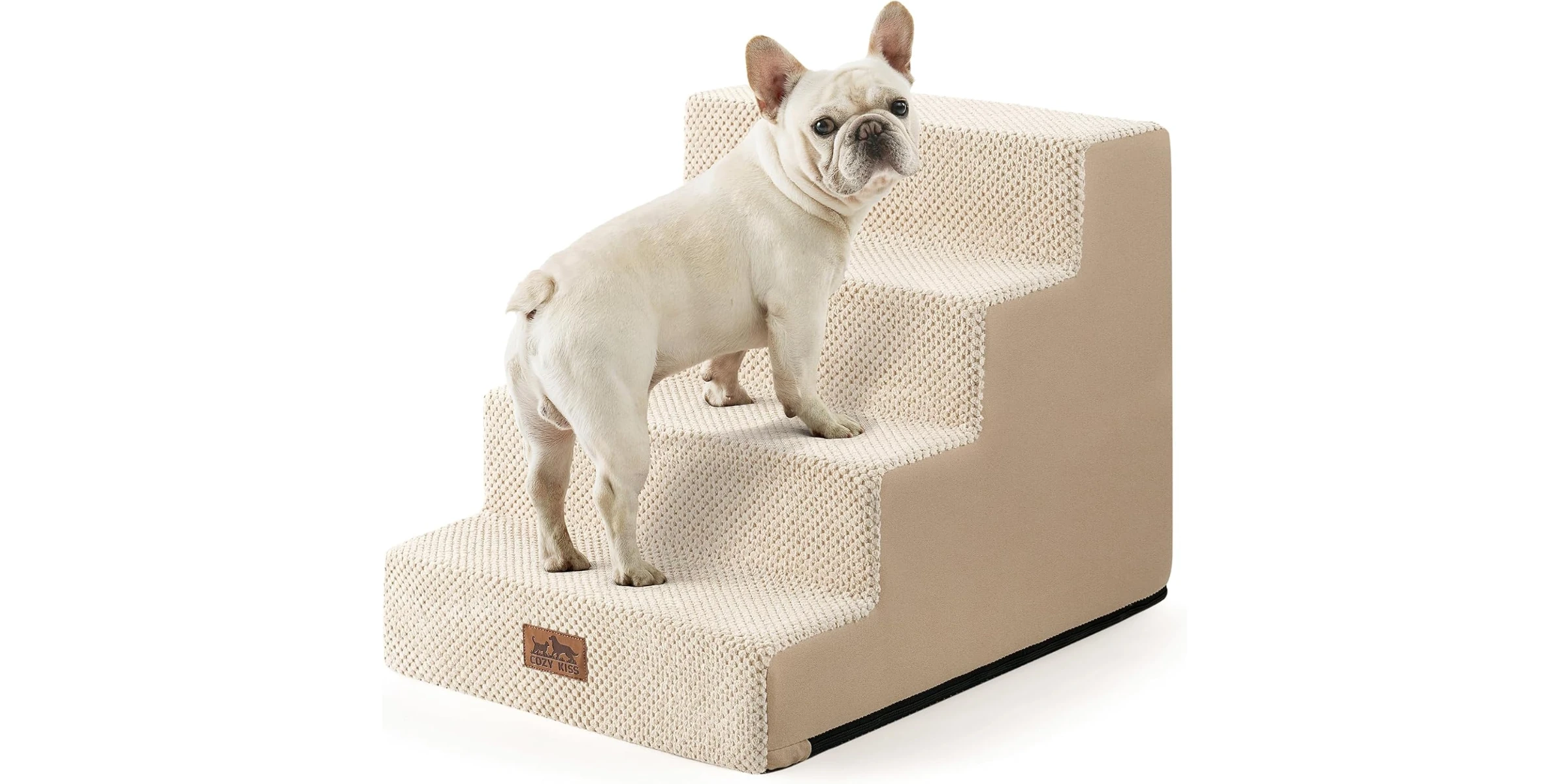 Dog Stairs for Small Dogs, 4 Tier Wider Pet Stairs
