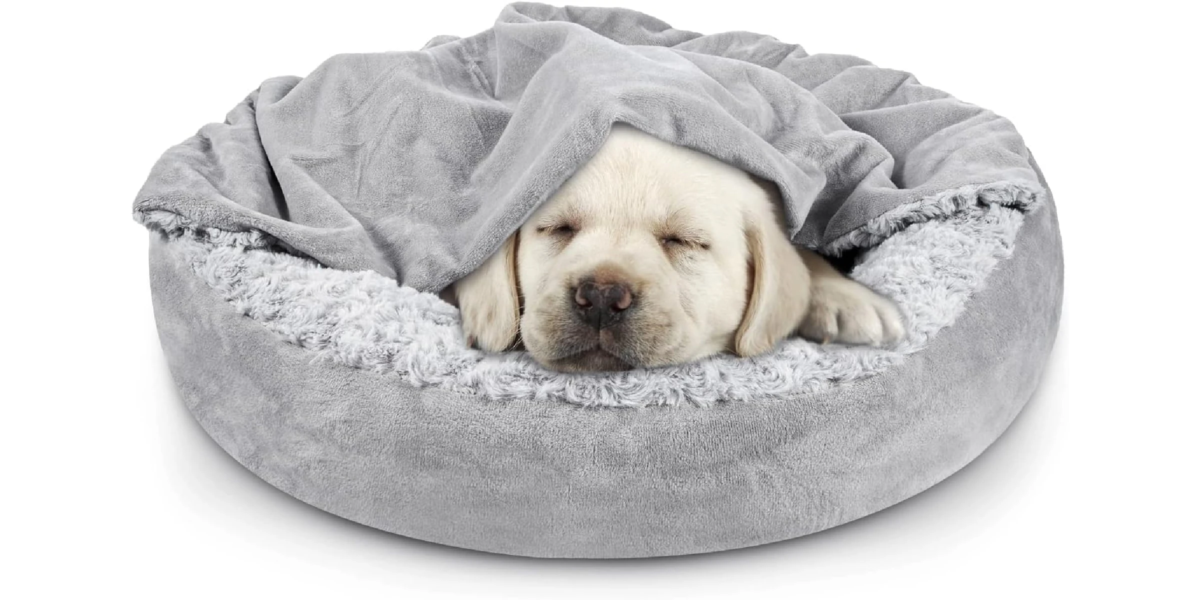 JOEJOY Small Dog Bed Cat Bed with Hooded Blanket